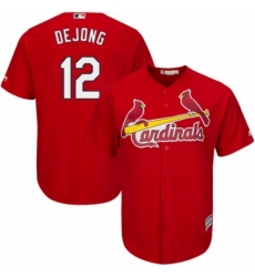 Youth Majestic St Louis Cardinals 12 Paul DeJong Authentic Red Alternate Cool Base MLB Jersey 