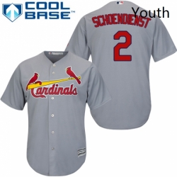 Youth Majestic St Louis Cardinals 2 Red Schoendienst Authentic Grey Road Cool Base MLB Jersey