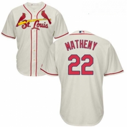 Youth Majestic St Louis Cardinals 22 Mike Matheny Authentic Cream Alternate Cool Base MLB Jersey