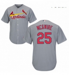 Youth Majestic St Louis Cardinals 25 Mark McGwire Replica Grey Road Cool Base MLB Jersey