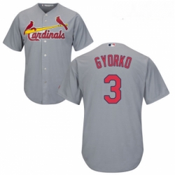 Youth Majestic St Louis Cardinals 3 Jedd Gyorko Authentic Grey Road Cool Base MLB Jersey