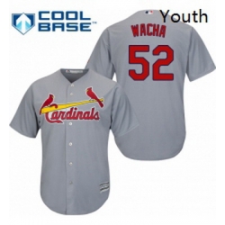 Youth Majestic St Louis Cardinals 52 Michael Wacha Replica Grey Road Cool Base MLB Jersey