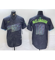 Men Tampa Bay Rays 18 Shane McClanahan Charcoal 2024 City Connect Limited Stitched Baseball Jersey 3