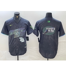 Men Tampa Bay Rays Team Big Logo Charcoal 2024 City Connect Limited Stitched Baseball JerseyS 3