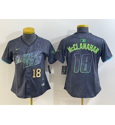 Women Tampa Bay Rays 18 Shane McClanahan Charcoal 2024 City Connect Limited jerseys