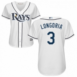 Womens Majestic Tampa Bay Rays 3 Evan Longoria Replica White Home Cool Base MLB Jersey