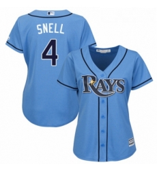 Womens Majestic Tampa Bay Rays 4 Blake Snell Replica Light Blue Alternate 2 Cool Base MLB Jersey 