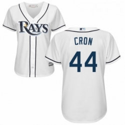 Womens Majestic Tampa Bay Rays 44 C J Cron Replica White Home Cool Base MLB Jersey 