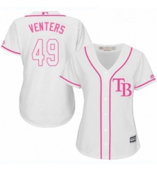 Womens Majestic Tampa Bay Rays 49 Jonny Venters Replica White Fashion Cool Base MLB Jersey 