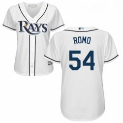 Womens Majestic Tampa Bay Rays 54 Sergio Romo Authentic White Home Cool Base MLB Jersey 