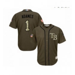 Youth Tampa Bay Rays 1 Willy Adames Authentic Green Salute to Service Baseball Jersey 
