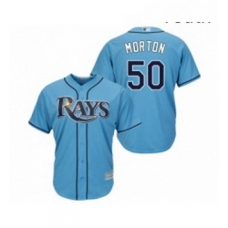 Youth Tampa Bay Rays 50 Charlie Morton Replica Light Blue Alternate 2 Cool Base Baseball Jersey 