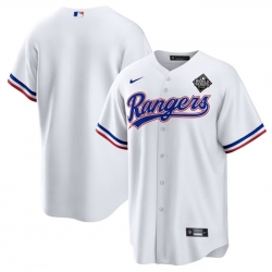 Men Texas Rangers Blank White 2023 World Series Stitched Baseball Jersey