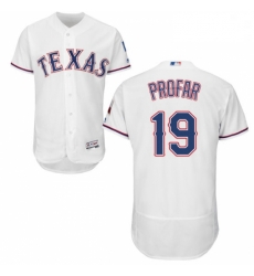 Mens Majestic Texas Rangers 19 Jurickson Profar White Home Flex Base Authentic Collection MLB Jersey