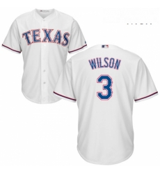 Mens Majestic Texas Rangers 3 Russell Wilson Replica White Home Cool Base MLB Jersey