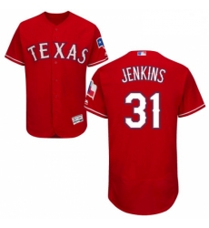 Mens Majestic Texas Rangers 31 Ferguson Jenkins Red Flexbase Authentic Collection MLB Jersey