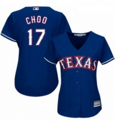 Womens Majestic Texas Rangers 17 Shin Soo Choo Authentic Royal Blue Alternate 2 Cool Base MLB Jersey