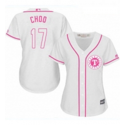 Womens Majestic Texas Rangers 17 Shin Soo Choo Replica White Fashion Cool Base MLB Jersey