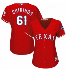 Womens Majestic Texas Rangers 61 Robinson Chirinos Replica Red Alternate Cool Base MLB Jersey 