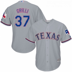 Youth Majestic Texas Rangers 37 Jason Grilli Replica Grey Road Cool Base MLB Jersey 