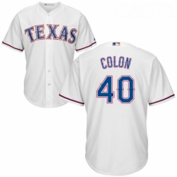 Youth Majestic Texas Rangers 40 Bartolo Colon Replica White Home Cool Base MLB Jersey 