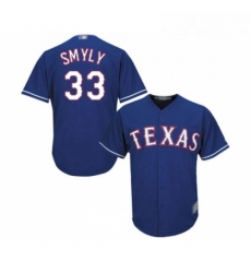 Youth Texas Rangers 33 Drew Smyly Replica Royal Blue Alternate 2 Cool Base Baseball Jersey 