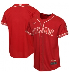 Youth Texas Rangers Blank Red 2026 City Connect Stadium Stitched Baseball Jersey Youth Texas Rangers Blank Red 2026 City Connect Stadium Stitched Baseball Jersey