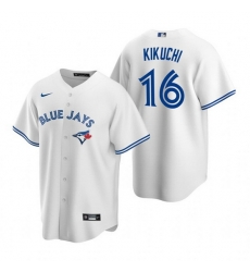 Men Toronto Blue Jays 16 Yusei Kikuchi White Cool Base Stitched Jerse