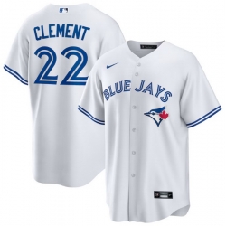 Men Toronto Blue Jays 22 Ernie Clement White Home Cool Base Stitched Baseball Jersey Men Toronto Blue Jays 22 Ernie Clement White Home Cool Base Stitched Baseball Jersey