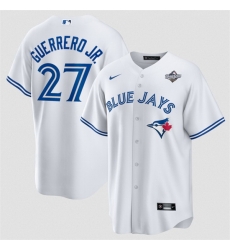 Men Toronto Blue Jays 27 Vladimir Guerrero Jr  White 2025 World Series Home Cool Base Stitched Baseball Jersey Men Toronto Blue Jays 27 Vladimir Guerrero Jr  White 2025 World Series Home Cool Base Stitched Baseball Jersey