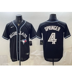 Men Toronto Blue Jays  4 George Springer 2026 Fashion Replica Black Out Stitched Baseball Jersey