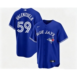 Men Toronto Blue Jays Brandon Valenzuela 59 Blue Away Flex Base Stitched Baseball Jersey