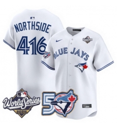 Men Women Youth Blue Jays 50th Patch 2025 World Series White 416 Northside Stitched Jersey Men Women Youth Blue Jays 50th Patch 2025 World Series White 416 Northside Stitched Jersey