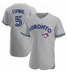 Men's Nike Toronto Blue Jays #5 Santiago Espinal Gray Stitched Flex Base Jersey