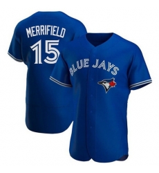 Men's Toronto Blue Jays #15 Whit Merrifield Royal Flex Base Stitched Baseball Jersey