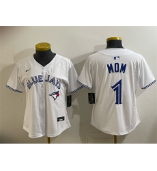 Women Toronto Blue Jays 1 Mom White Limited Stitched Baseball Jersey Women Toronto Blue Jays 1 Mom White Limited Stitched Baseball Jersey