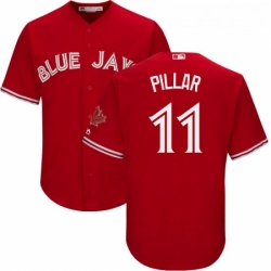 Youth Majestic Toronto Blue Jays 11 Kevin Pillar Authentic Scarlet Alternate MLB Jersey