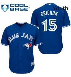 Youth Majestic Toronto Blue Jays 15 Randal Grichuk Replica Blue Alternate MLB Jersey 