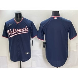 Men Washington Nationals Blank Navy Stitched Baseball Jersey