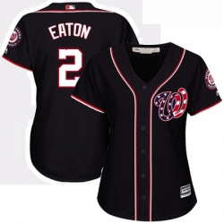 Womens Majestic Washington Nationals 2 Adam Eaton Replica Navy Blue Alternate 2 Cool Base MLB Jersey