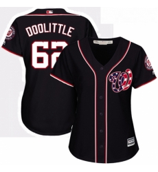 Womens Majestic Washington Nationals 62 Sean Doolittle Authentic Navy Blue Alternate 2 Cool Base MLB Jersey 