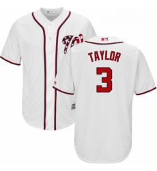 Youth Majestic Washington Nationals 3 Michael Taylor Authentic White Home Cool Base MLB Jersey