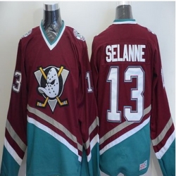 Anaheim Ducks #13 Teemu Selanne Red CCM Throwback Stitched NHL Jersey