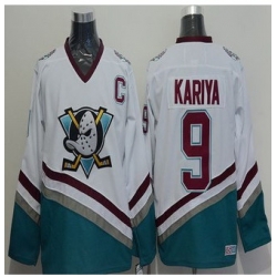 Anaheim Ducks #9 Paul Kariya White CCM Throwback Stitched NHL Jersey