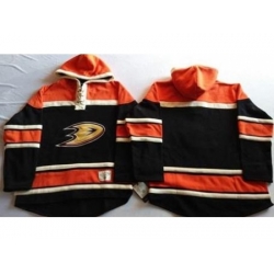 Anaheim Ducks Blank Black Sawyer Hooded Sweatshirt Stitched NHL Jersey