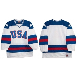 Men USA Hockey Custom White 1980 Miracle On Ice Stitched Ersey