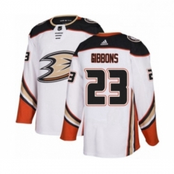 Mens Adidas Anaheim Ducks 23 Brian Gibbons Authentic White Away NHL Jersey 