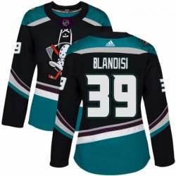 Womens Adidas Anaheim Ducks 39 Joseph Blandisi Authentic Black Teal Third NHL Jersey 