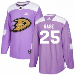 Youth Adidas Anaheim Ducks 25 Ondrej Kase Authentic Purple Fights Cancer Practice NHL Jersey 