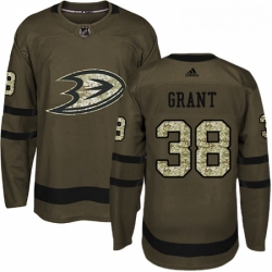 Youth Adidas Anaheim Ducks 38 Derek Grant Premier Green Salute to Service NHL Jersey 